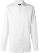 Ermenegildo Zegna Spread Collar Shirt, Men's, Size: 41, Nude/neutrals, Cotton/linen/flax