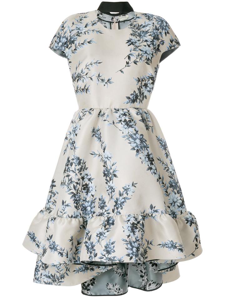 Fendi Floral Flared Dress - Grey