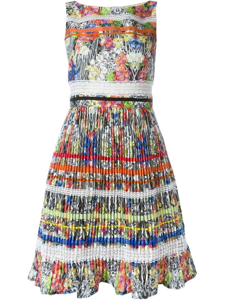 Si-jay Floral Print Pleated Dress