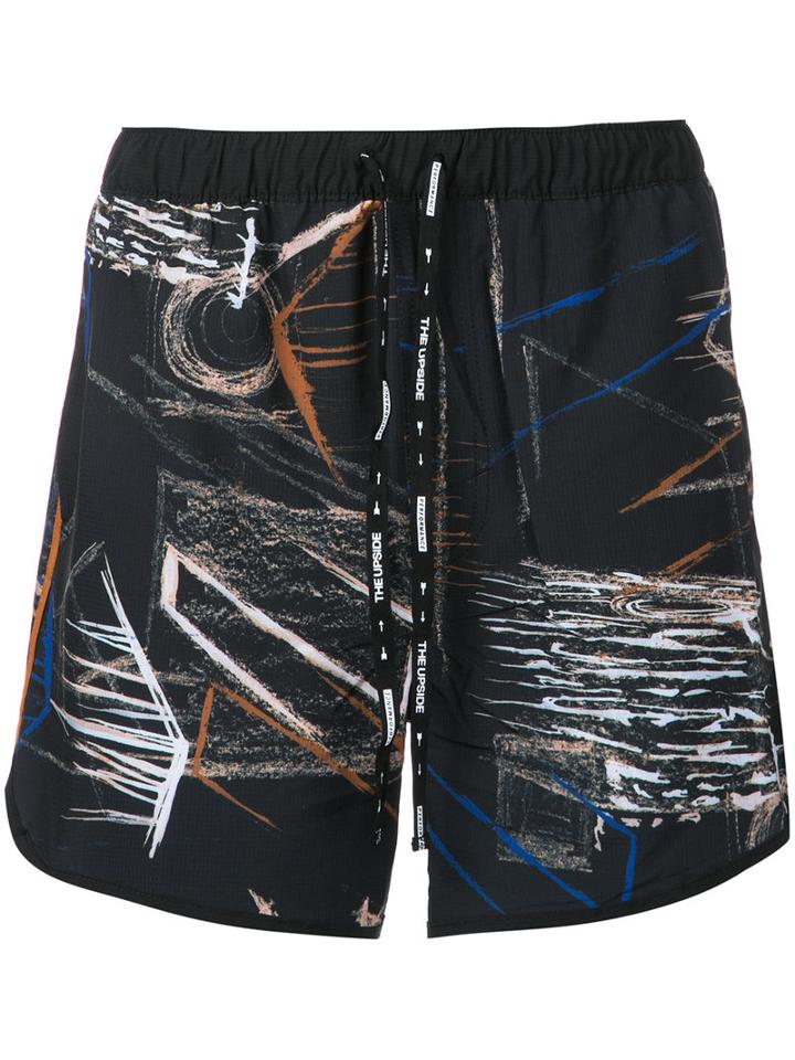 The Upside - 5 Printed Shorts - Men - Polyester/spandex/elastane - L, Black
