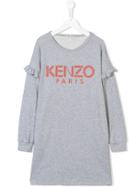 Kenzo Kids Teen Logo Sweat Dress - Grey