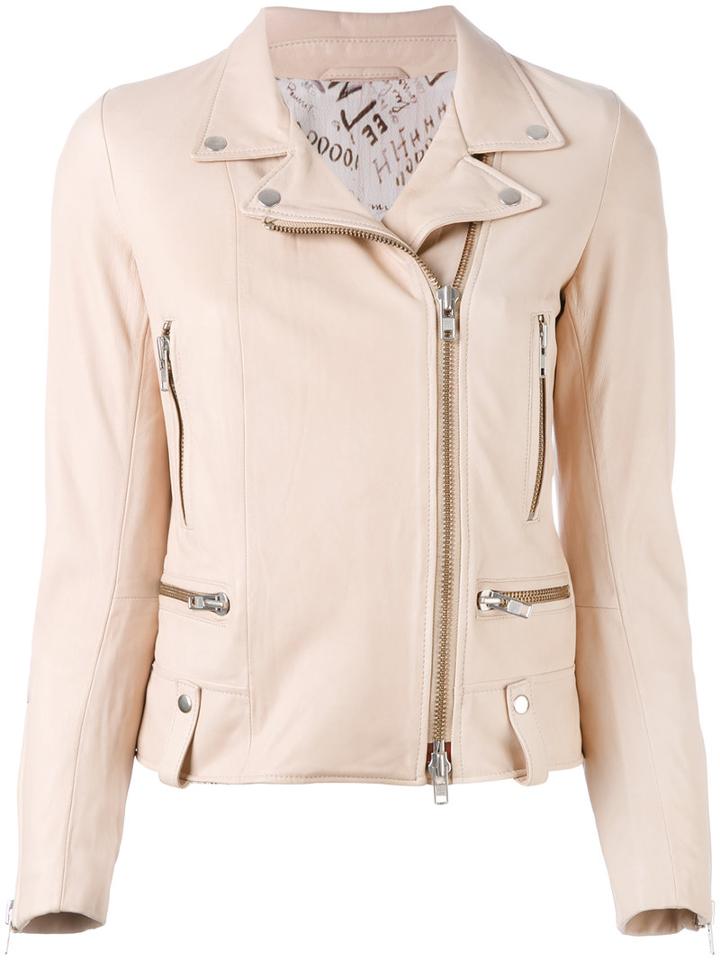 S.w.o.r.d 6.6.44 - Impact Biker Jacket - Women - Calf Leather - 46, Nude/neutrals, Calf Leather