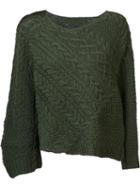 Baja East Round Neck Jumper, Women's, Size: 1, Green, Virgin Wool/cashmere