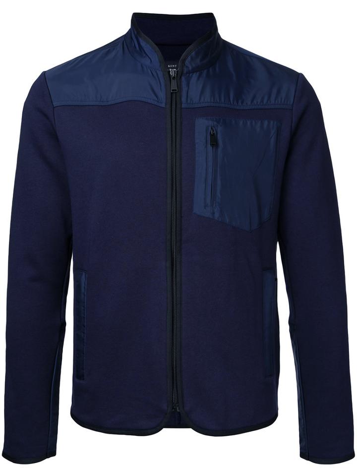 Kent & Curwen - Contrast Panel Zip Cardigan - Men - Nylon/polyester - L, Blue, Nylon/polyester