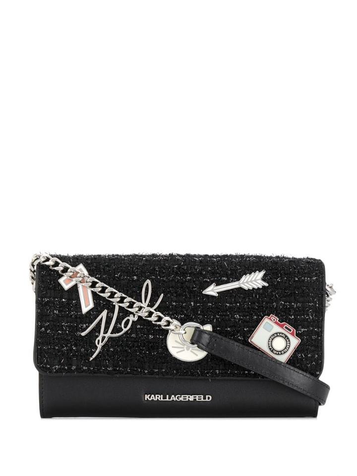 Karl Lagerfeld Logo Plaque Shoulder Bag - Black