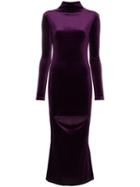 Marta Jakubowski Cut Out Velvet Midi Dress - Purple