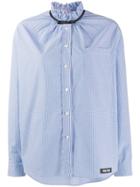 Miu Miu Collar-bow Check Shirt - Blue