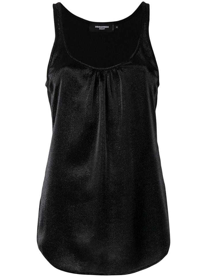 Dsquared2 Metallic Sleeveless Vest Top - Black