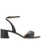 Bottega Veneta Woven Detail Ankle Strap Sandals - Black