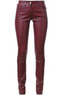 Sylvie Schimmel - 'cash Stretch' Skinny Trousers - Women - Calf Leather - 36, Red, Calf Leather