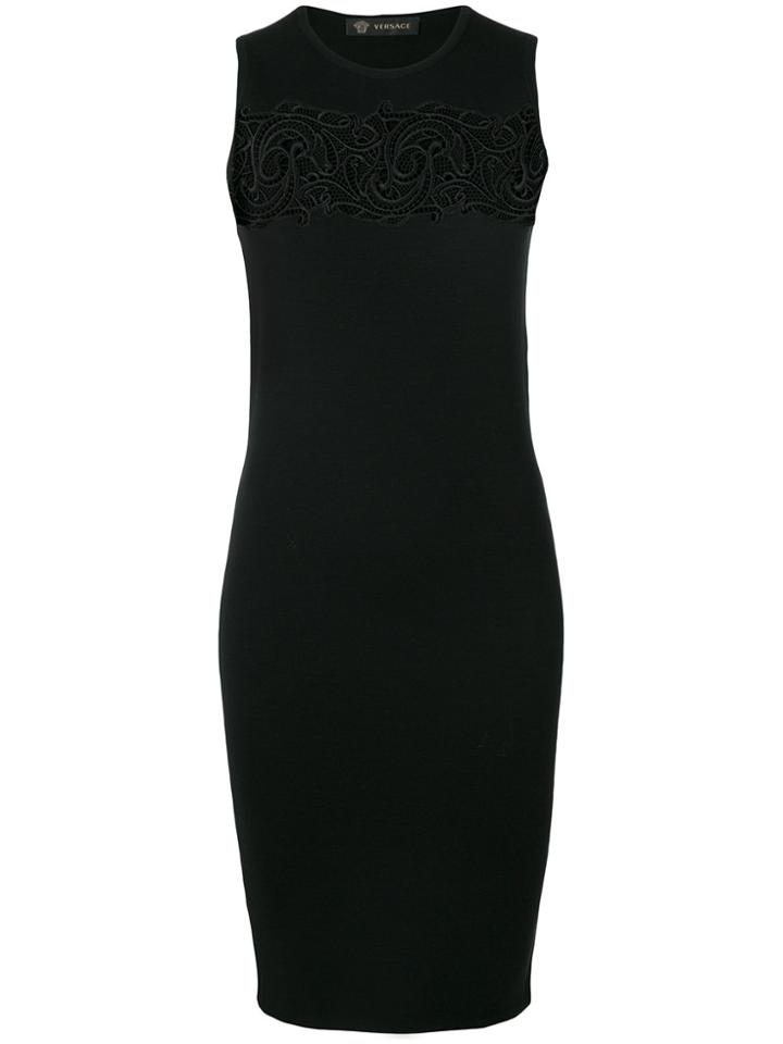 Versace Baroque Lace Bodycon Dress - Black