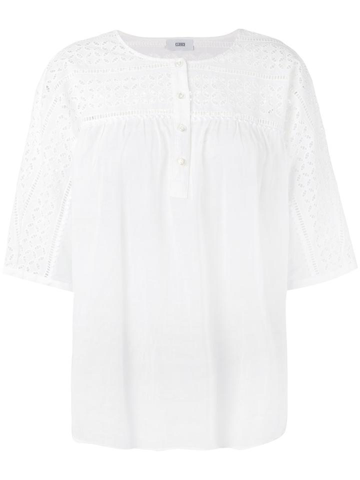 Closed - Cut-out Detail Blouse - Women - Cotton - M, White, Cotton