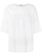 Closed - Cut-out Detail Blouse - Women - Cotton - M, White, Cotton
