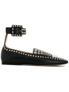 Sergio Rossi Studded Buckle Flats - Black