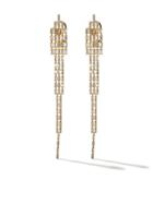 As29 18kt Yellow Gold Baguette Tapered Diamond Earrings