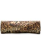Giuseppe Zanotti Design Leopard-print Satin Clutch - Brown