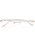 Salvatore Ferragamo Oval Frame Glasses, White, Acetate/metal