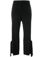 Calvin Klein Collection Strappy Detail Cropped Trousers, Women's, Size: 40, Black, Acetate/viscose/spandex/elastane