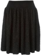 Alexander Mcqueen Pleated Knit Skirt, Women's, Size: Medium, Black, Acrylic/polyamide/polyester/wool