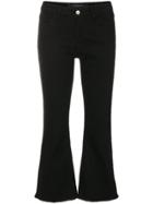 Federica Tosi Frayed Crop Flare Jeans - Black
