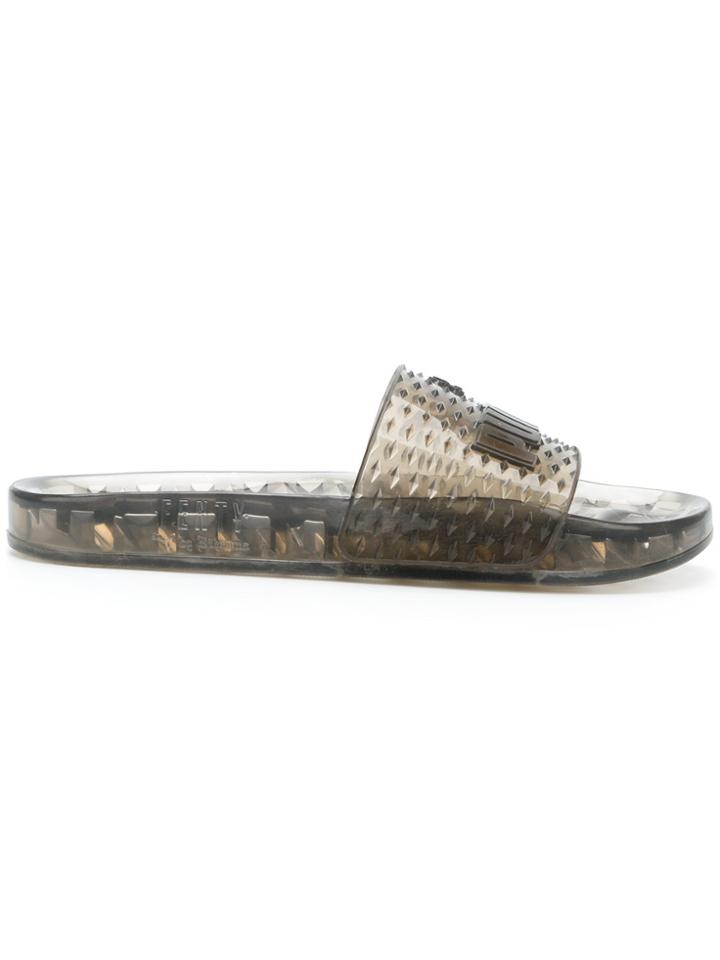 Puma Logo Pool Slides - Black