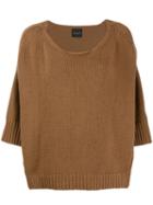 Roberto Collina Knitted Boat Neck Jumper - Brown
