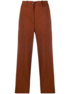 Erika Cavallini High Waisted Cropped Trousers - Brown