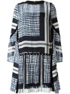 Sacai Pleated Panel Printed Dress