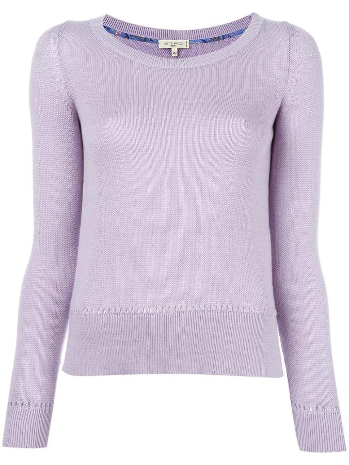Etro Boat Neck Jumper, Women's, Size: 40, Pink/purple, Cotton/cashmere