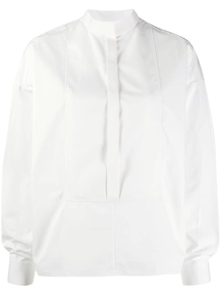 Maison Rabih Kayrouz High Neck Poplin Shirt - White