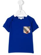 Burberry Kids Check Pocket T-shirt, Toddler Boy's, Size: 36 Mth, Blue