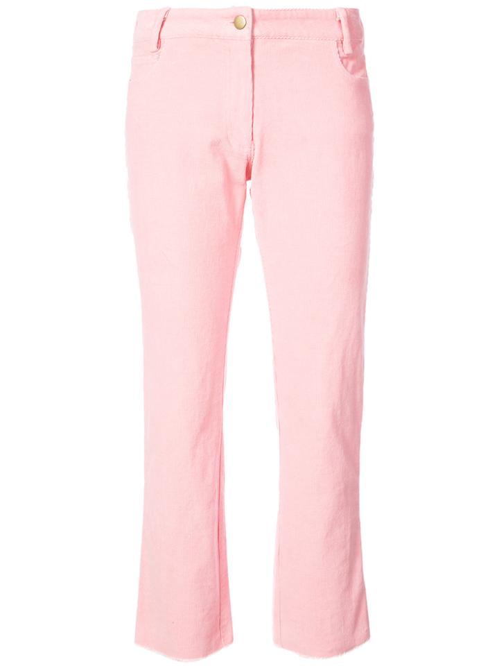 Harvey Faircloth Cropped Jeans - Pink & Purple
