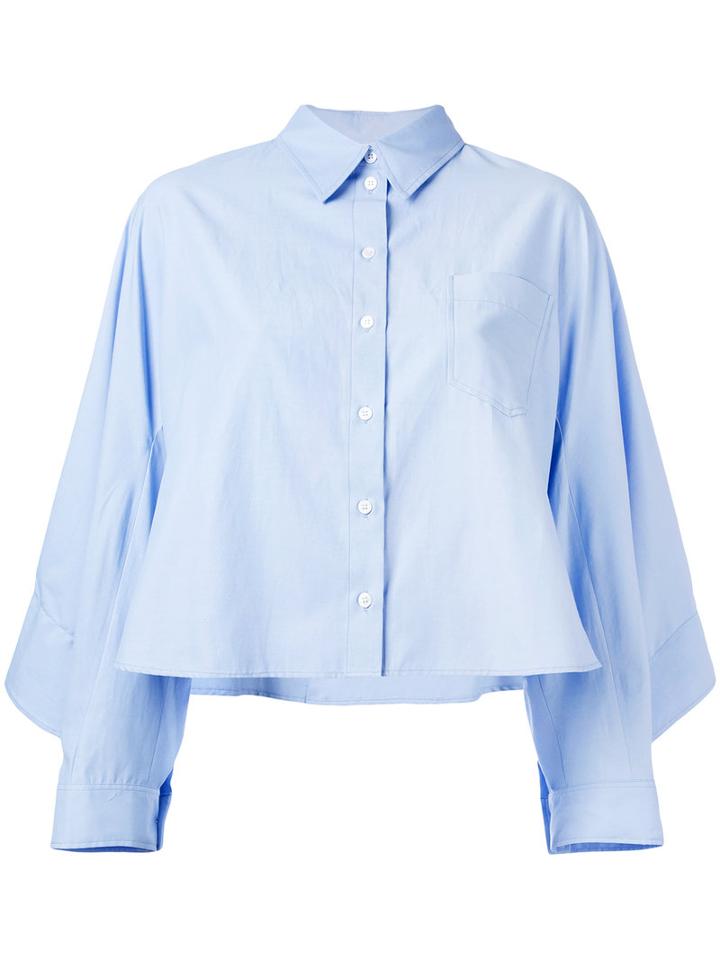Koche - Ruffled Back Shirt - Women - Cotton - 36, Blue, Cotton
