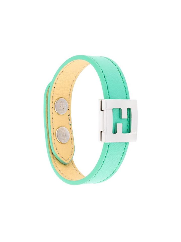 Fendi Crayons Reversible Bracelet, Women's, Size: L, Blue, Lamb Skin