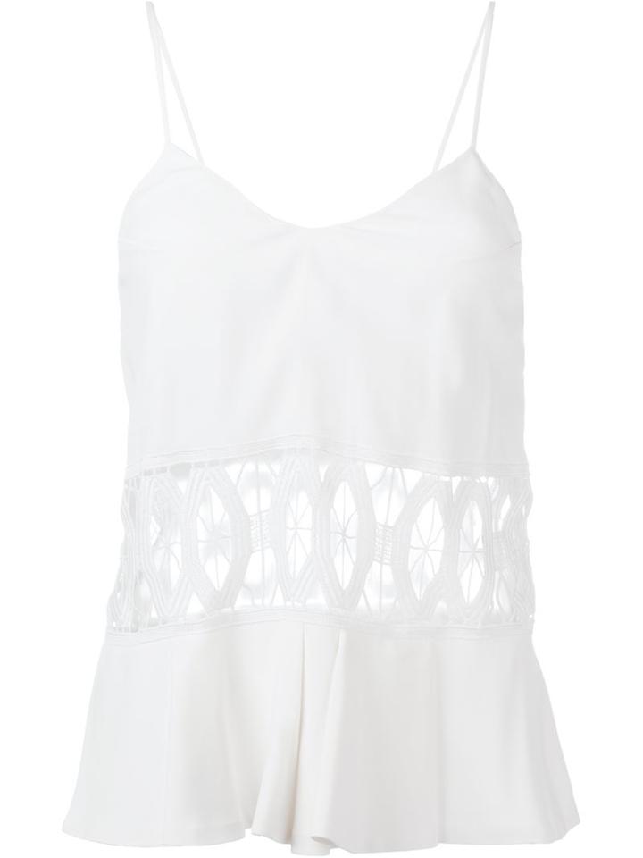 Dondup Embroidered Detail Top, Women's, Size: 40, White, Acetate/viscose/cupro/cotton