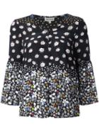 Suno Floral V-neck Blouse