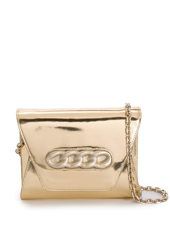 Casadei Metallic Envelope Bag - Gold