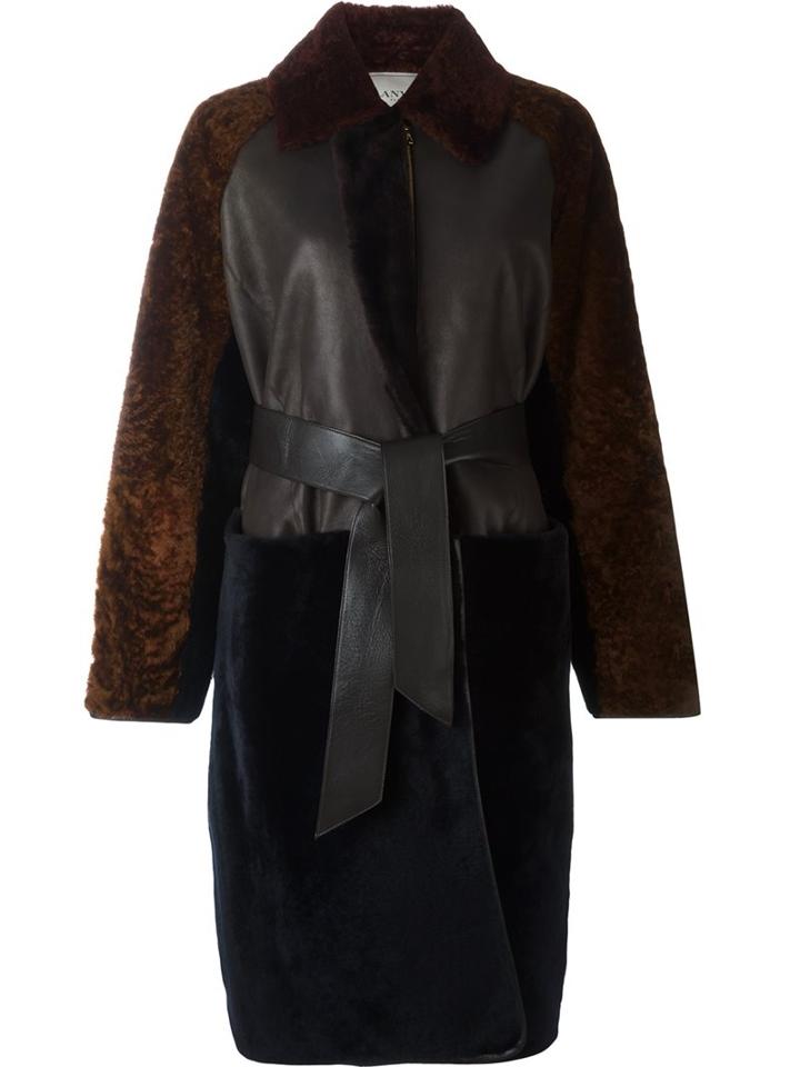 Lanvin Panelled Belt Long Coat