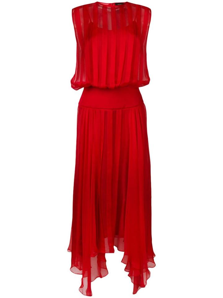Irina Schrotter Sleeveless Pleated Dress - Red