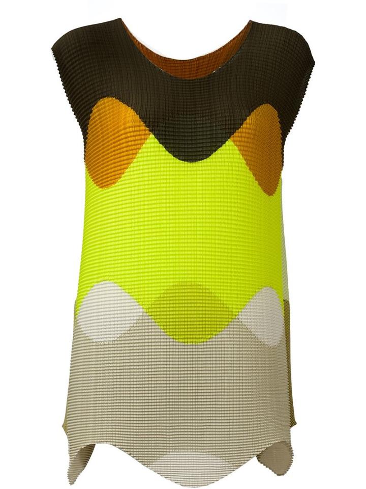 Issey Miyake Men Block Colour Vest, Size: 2, Green, Polyester