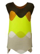 Issey Miyake Men Block Colour Vest, Size: 2, Green, Polyester