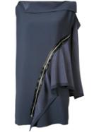 Flat Combination Zip Dress - Women - Polyester/triacetate - 2, Blue, Polyester/triacetate, Issey Miyake