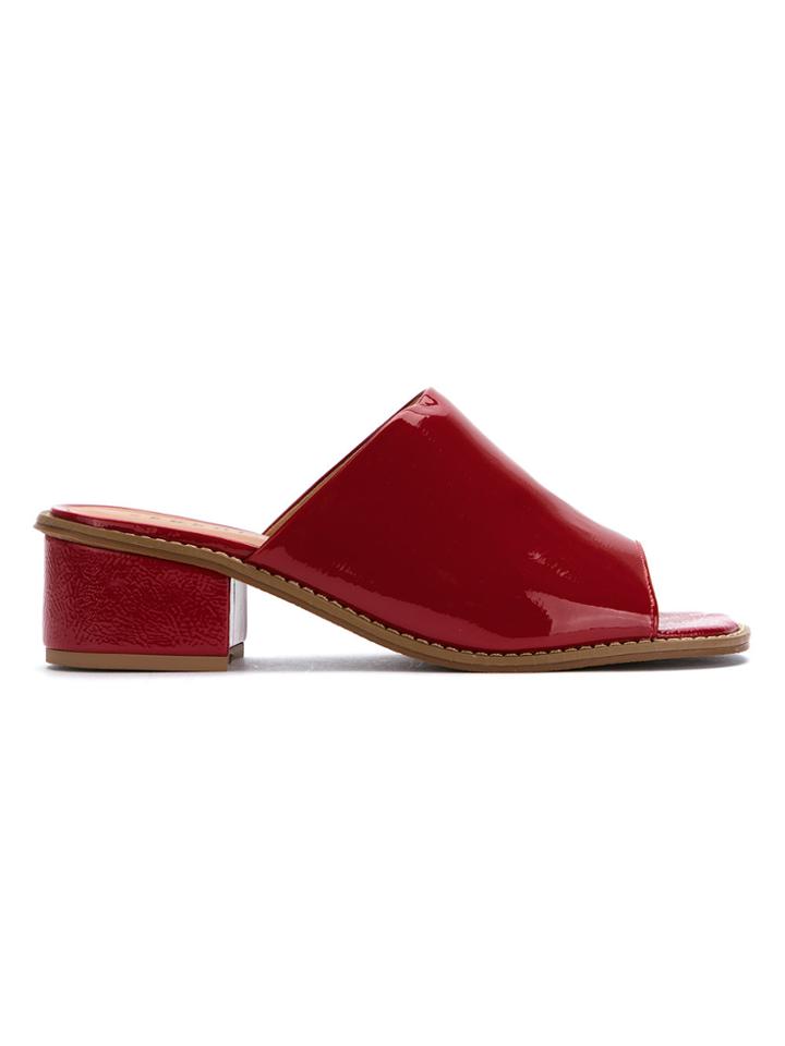 Serpui Patent Leather Mules - Red