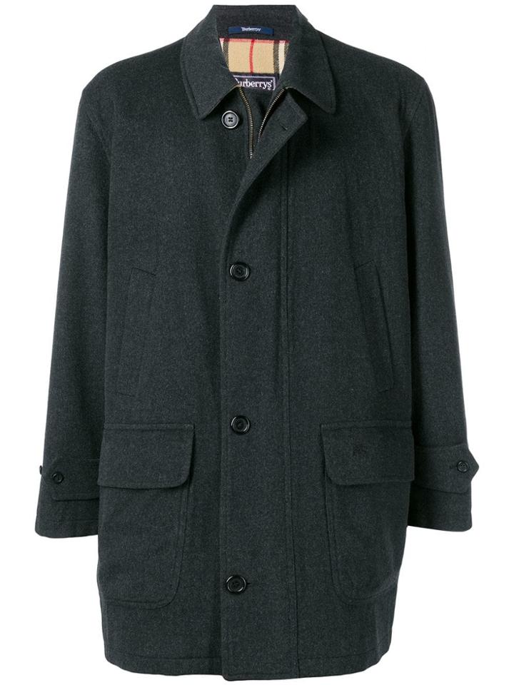 Burberry Vintage 1980's Zip And Button Coat - Grey