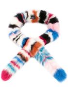Charlotte Simone Striped Fox Fur Scarf - Multicolour