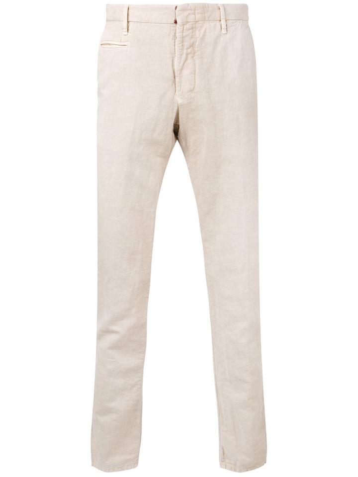 Incotex - Classic Chinos - Men - Cotton/linen/flax - 38, Nude/neutrals, Cotton/linen/flax
