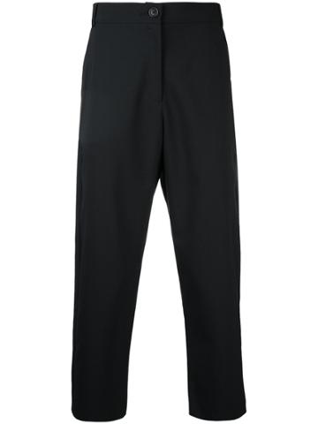 3.paradis Cropped Buttoned Trousers - Blue