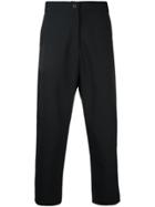 3.paradis Cropped Buttoned Trousers - Blue