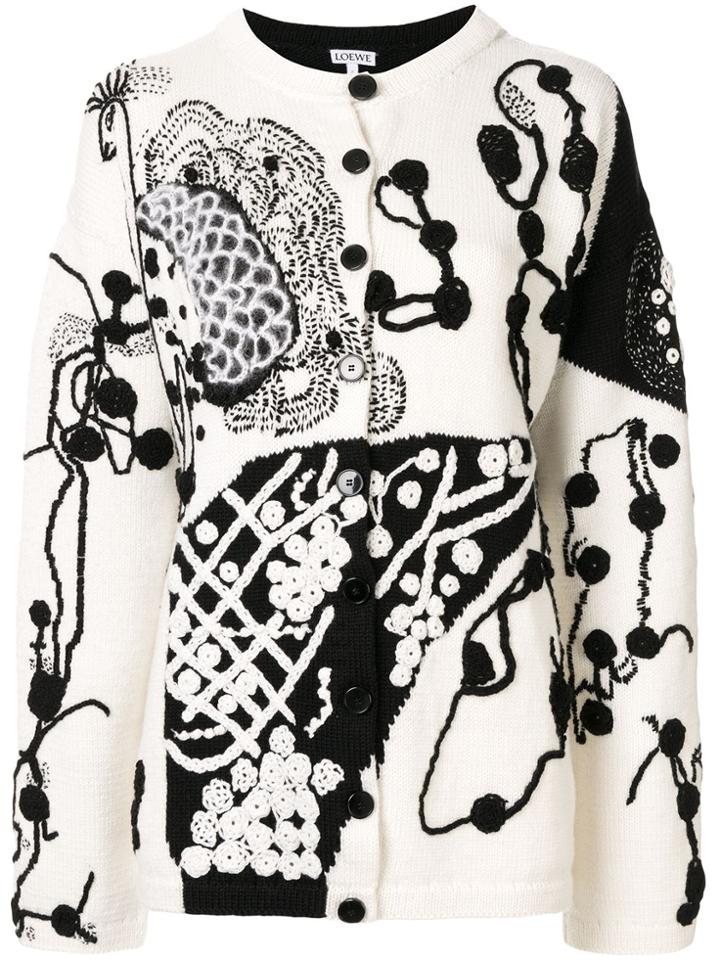 Loewe Crochet Flower Cardigan - Black