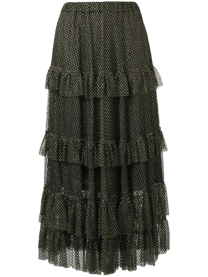 Philosophy Di Lorenzo Serafini Tiered Ruffled Skirt - Gold